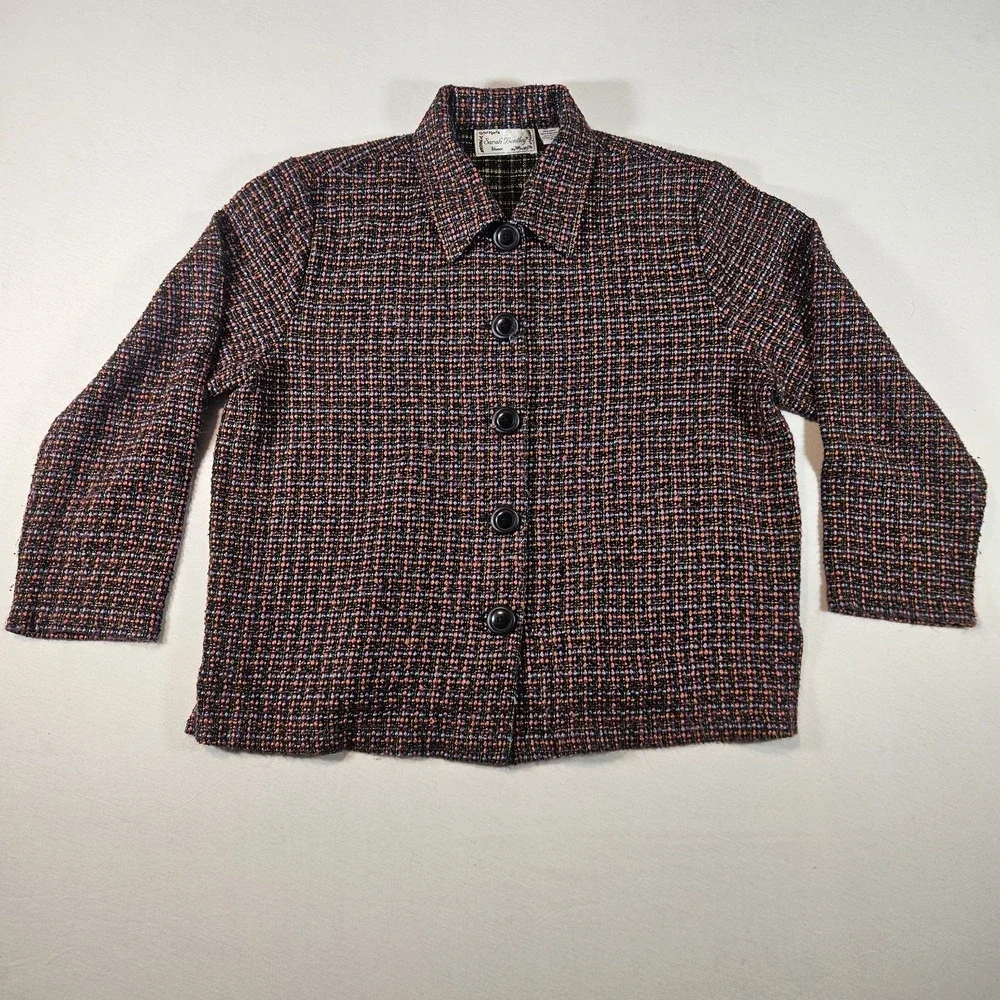 Vintage Sarah Bentley Blazer Jacket Women's Size 18W Boucle Acrylic Tweed‎